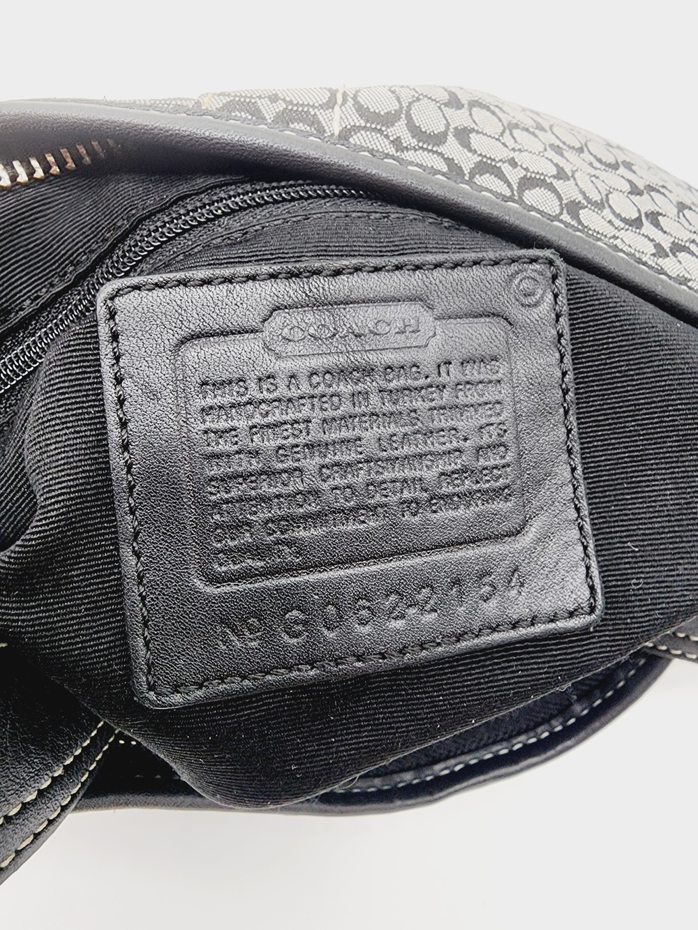 Coach 2154 Vintage Mini Hobo Signature Monogram Grey Black - Picture 16 of 16